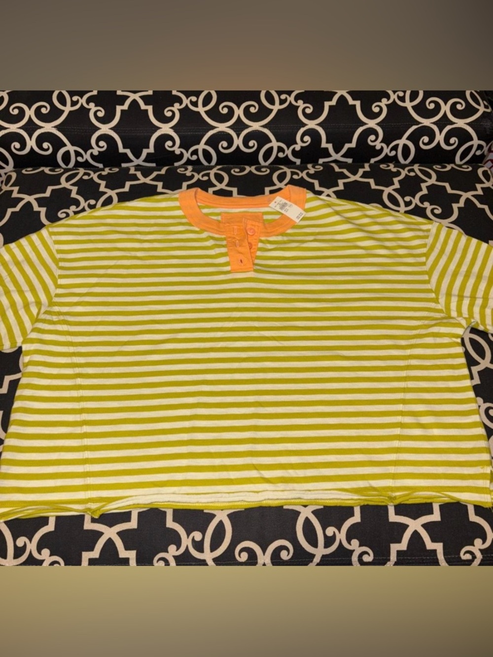 Aerie Remix Henley Cropped T-Shirt